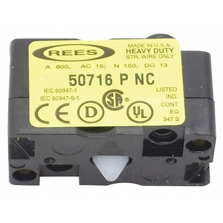Rees 50716000 - Contact Block,P-Single Circtuit,1 NC