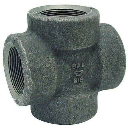 Anvil 0361130206 - Cross Cross, 1-1/4" Pipe, FNPT, Black Forged Steel, Class 3000