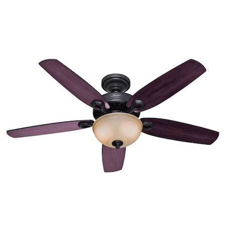 Hunter 53091 - Decorative Ceiling Fan, 52 in Blade Dia, 5 Blades, 3 Speeds, 120 V AC, New Bronze