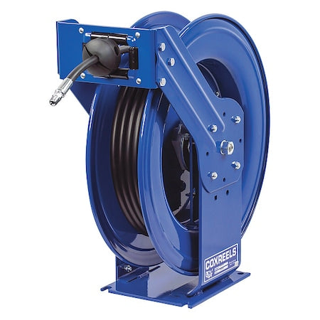 Coxreels THP-N-1100 - Spring Return Hose Reel, 1/4 in Hose Diameter, 100 ft Length, 5,000 psi Max. Pressure, Brass, Blue