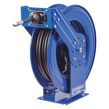 Coxreels TMP-N-575 - Spring Return Hose Reel, 3/4 in Hose Diameter, 75 ft Length, 1,500 psi Max. Pressure, Brass, Blue