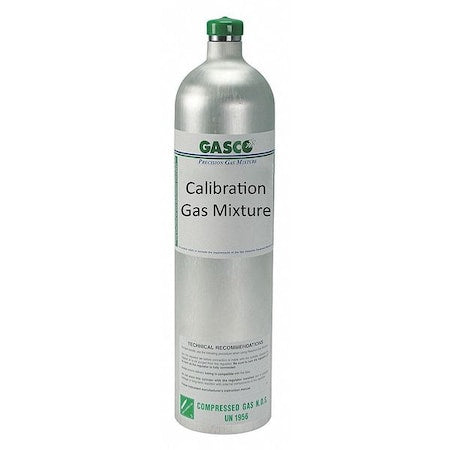 Gasco X02NI99CP586235 - Calibration Gas, Nitric Oxide, Nitrogen, 58 L, C-10 Connection, +/-5% Accuracy