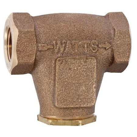 Watts 3/8 LF27 - In-Line V Strainer, 3/8" Pipe, FNPT x FNPT, Lead Free Cast Copper Silicon Alloy, 250 psi
