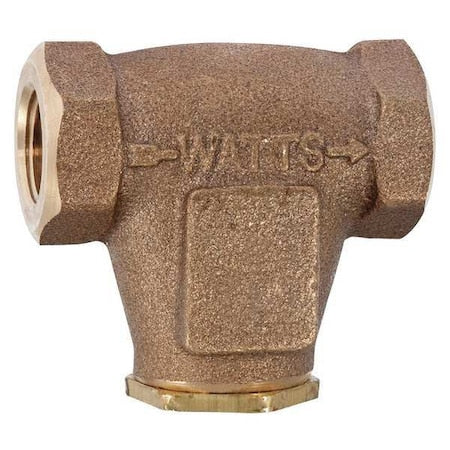 Watts 1/2 LF27 - In-Line V Strainer, 1/2" Pipe, FNPT x FNPT, Lead Free Cast Copper Silicon Alloy, 250 psi