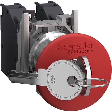 Schneider Electric XB4BS9445GEX - Emergency Stop Push Button, 22 mm, 1 NO/1 NC, Red