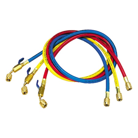 Yellow Jacket 29486 - Hose, 16 in L, Blue/Red/Yellow, 800 psi