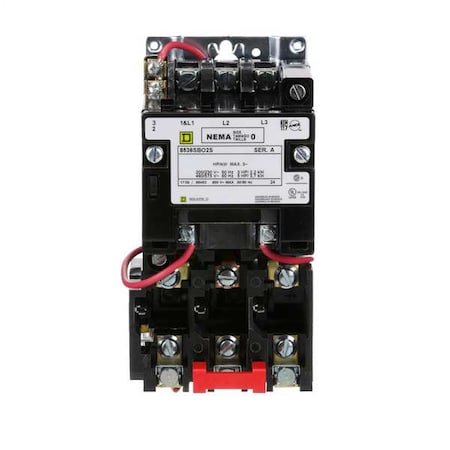 Square D 8536SBO2V01S - Magnetic Motor Starter, Non-Reversing, No Auxiliary Contacts, 24 V AC, 3 P, Screw Clamp