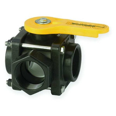 Banjo V200SL - 2" FNPT Polypropylene Ball Valve 3-Way