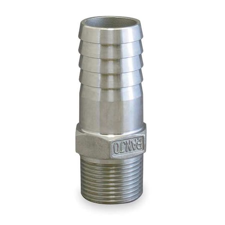HB050-075SS - Barbed Hose Fitting,Hose ID 3/4",NPT