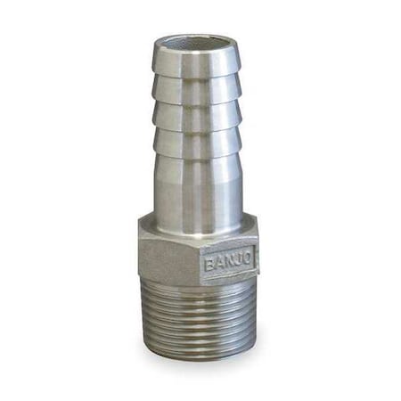 HB025SS - Barbed Hose Fitting,Hose ID 1/4",NPT