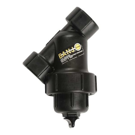 Banjo LS100-40 - Y Strainer, Stainless Steel 40 Mesh, 1 in Pipe, FNPT x FNPT, Polypropylene, 213 PSI, 7-1/2 in H