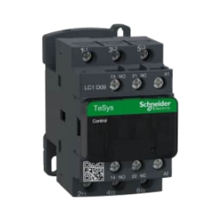 Schneider Electric LC1D09G7 - IEC Magnetic Contactor, 1 NC/1 NO, 120 V AC, 3 P, Non-Reversing, Screw Clamp