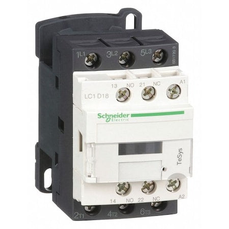 Schneider Electric LC1D18U7 - IEC Magnetic Contactor, 1 NC/1 NO, 240 V AC, 3 P, Non-Reversing, Screw Clamp