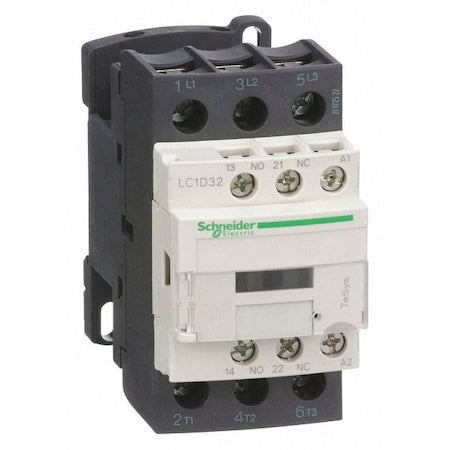 Schneider Electric LC1D32U7 - IEC Magnetic Contactor, 1 NC/1 NO, 240 V AC, 3 P, Non-Reversing, Screw Clamp