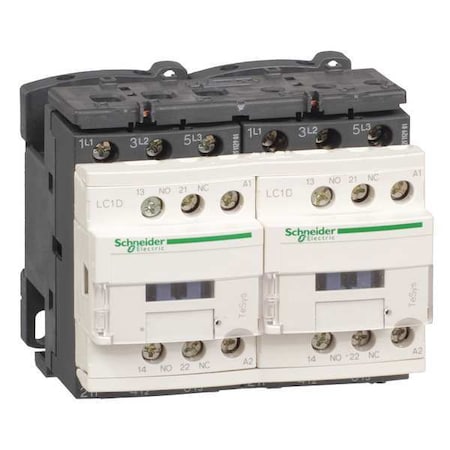 Schneider Electric LC2D09G7V - IEC Magnetic Contactor, 1 NC/1 NO, 120 V AC, 3 P, Reversing, Screw Clamp