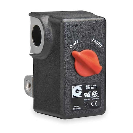Condor Usa 11SC2X - Pressure Switch, Standard, DPST, 4 Ports, 1/4" FNPT, 20 to 105 psi Range