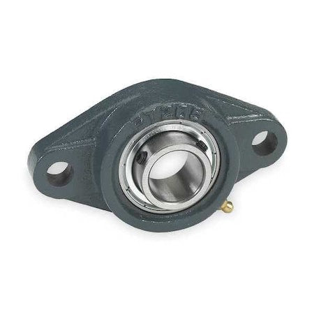 Dayton 3FCN4 - 2 Holes, Rhombus Housing, 2 Bolt Flange Bearing, Radial Ball, 3/4 in Dia, Cast Iron, Set Screw