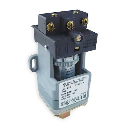 Telemecanique Sensors 9012GNO6 - Pressure Switch, Standard, SPDT, 1 Ports, 1/4-18" FNPT, 5 to 250 psi Range