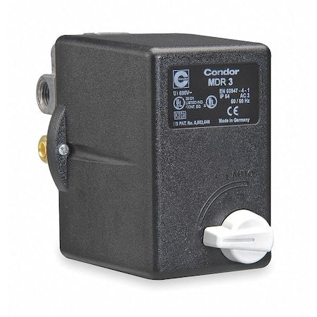 Condor Usa 31UG3EGX - Pressure Switch, Standard, 3 PST, 4 Ports, 3/8" FNPT, 1/4" FNPT, 40 to 360 psi Range