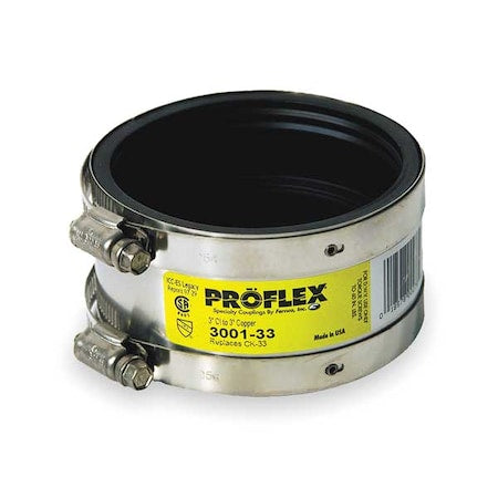 Fernco 3001-33 - Shielded Coupling,For Pipe Size 3" x 3"