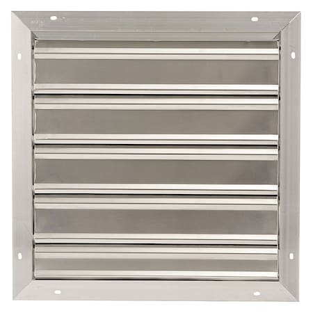 Dayton 3HHN7 - 18 in 21"H-W 5 1/4"L Aluminum Backdraft Damper, 18-1/2 in x 18-1/2 in, Aluminum