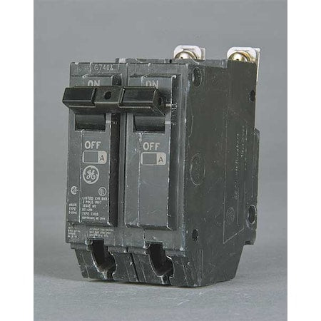 Ge THQB2120 - Miniature Circuit Breaker, THQB Series, 20 A, 2 Pole, 120/240 V AC, 10k A at 120/240 V AC