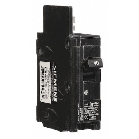 Siemens BQ1B040 - Miniature Circuit Breaker, BQ Series, 40 A, 1 Pole, 120 V AC, 10k A at 120 V AC