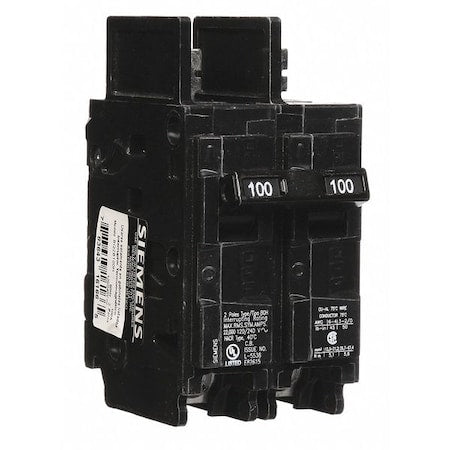 Siemens BQ2B100H - Miniature Circuit Breaker, BQH Series, 100 A, 2 Pole, 120/240 V AC, 22k A at 120/240 V AC