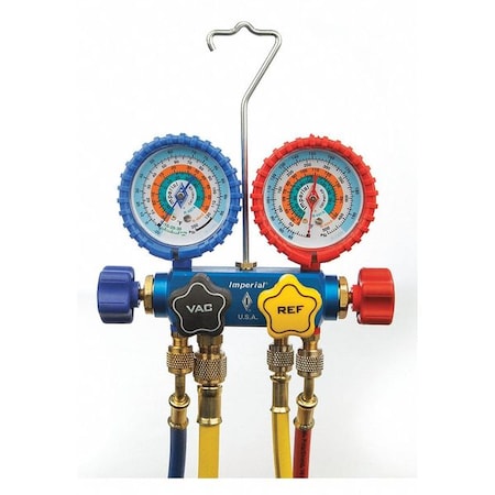 Imperial 651-C - Mechanical Manifold Gauge Set,4-Valve
