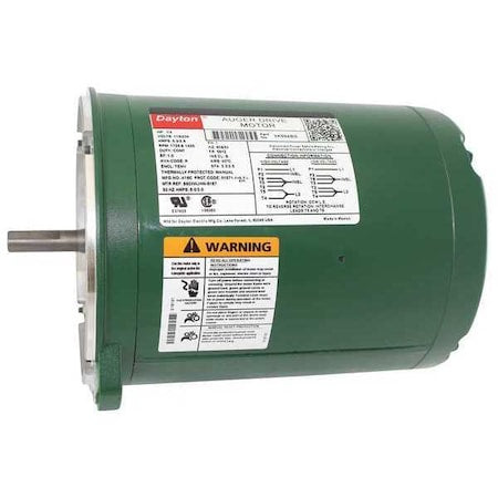 Dayton 3K994 - Auger Drive Motor, Split-Phase, 1/3 HP, 115/230 V AC, 1,725 Nameplate RPM, 56 YZ Frame