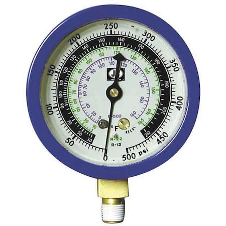 Jb Industries M2-870 - Gauge,3-1/8 In Dia,Low Side,Blue,350 psi