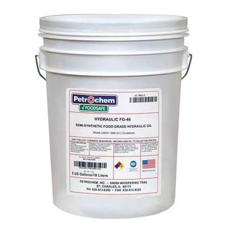 Petrochem FOODSAFE HYDRAULIC FG-46-005 - Food Grade Semi Syn Hydraulic Oil, ISO 46