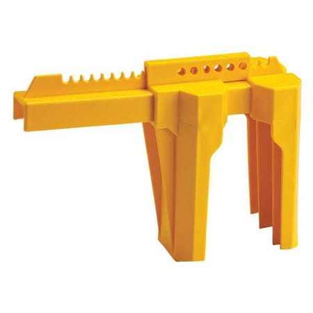 Brady BS08A-YW - Ball Valve Lockout,Yellow,2 to 8 In.
