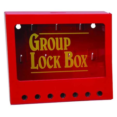 Brady 105714 - Group Lockout Box,7 Locks Max,Red