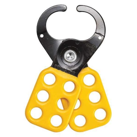 Brady T220 - Lockout Hasp, Yellow, Steel, 6 Max. No. of Padlocks, 47/100 in Max. Shackle Dia.