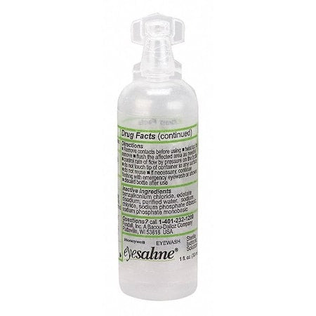 Fendall 32-000451-0000 - Single Use Personal Eyewash Bottle, 1 oz., Buffered Saline Solution, Portable, 3 yr Shelf Life