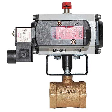 Milwaukee Valve MBSAO A 100 - Butterfly Valve,Spring Return,Brnz,1 In.