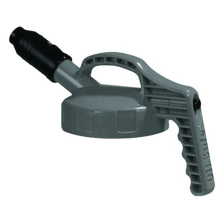 Oil Safe 100504 - Stumpy Spout Lid,w/1 In Outlet,HDPE,Gray