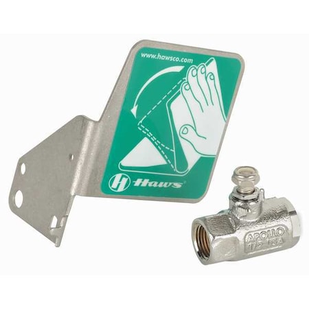 Haws SP225 - Ball Valve, With Flag Handle, 1/2 in IPS, For Eyewash