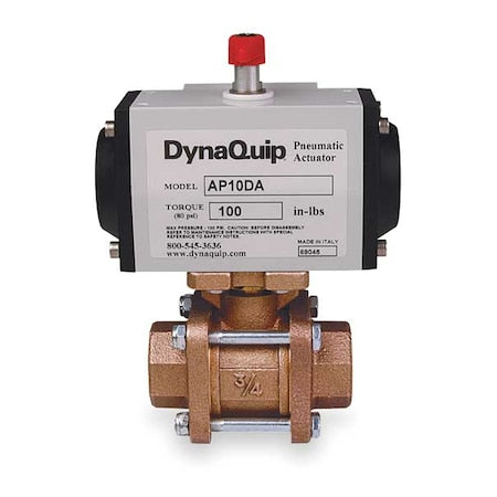 Dynaquip Controls PVA67AMUSR04810A - 1-1/2" FNPT Bronze Pneumatic Ball Valve Inline
