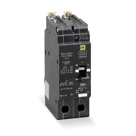 Square D EDB24110 - Miniature Circuit Breaker, E FRAME Series, 110 A, 2 Pole, 277/480 V AC, 25k A at 120 V AC