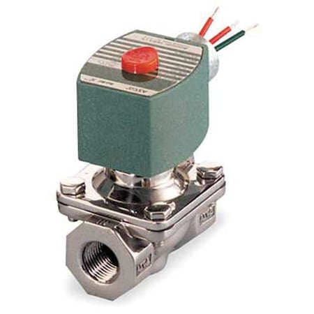 Asco 8210G038 - Solenoid Valve, 2-Way, 2-Position, Normally Open, 3/4 in Pipe Size, 120 V AC, High Flow, NBR