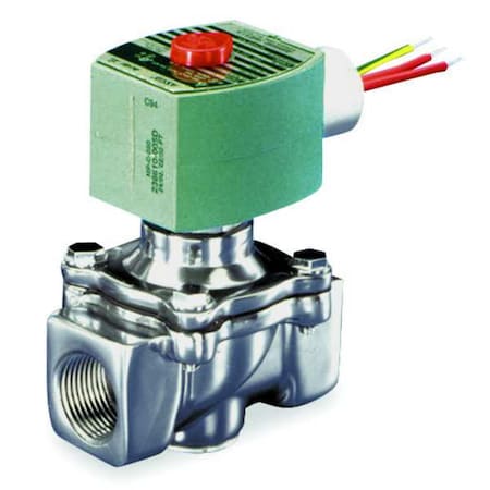 Asco 8214G020 - Solenoid Valve, 2-Way, 2-Position, Normally Closed, 1/2 in Pipe Size, 120 V AC, Pilot Operated, NBR