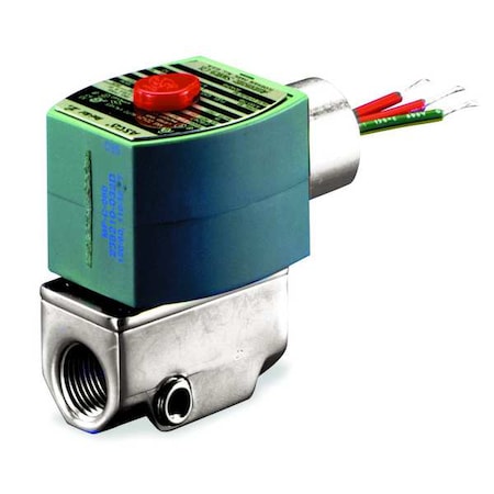 Asco 8040H008 - Solenoid Valve, 2-Way, 2-Position, Normally Closed, 3/8 in Pipe Size, 120 V AC, Spool, Test Port