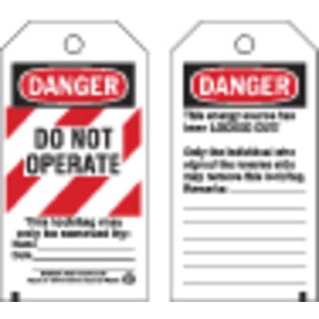 Brady 66064 - Danger Tag,5-3/4 x 3 In,OSHA,Brs,PK25