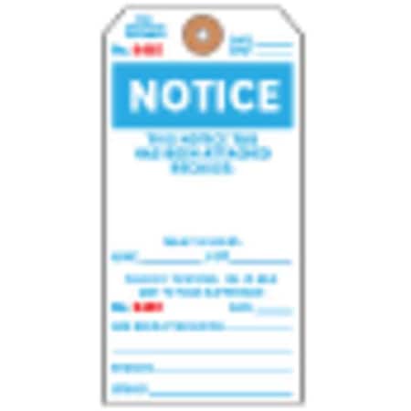 Electromark Y602698 - Notice Tag, Notice, Cardstock, 2 7/8 in Width, 5 3/4 in Height, ,100 PK