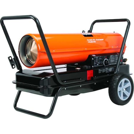 Dayton 3VE51 - Portable Oil & Kerosene Torpedo Heater, 3.2 A, 4000 sq ft Heating Area, 170,000 Btu H