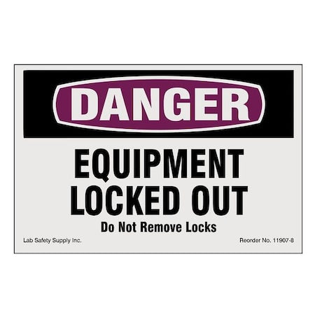 Brady 11907-8LS - Lockout/Tagout Magnetic Sign, 4 in Height, 6 in Width, Vinyl, Rectangle, English