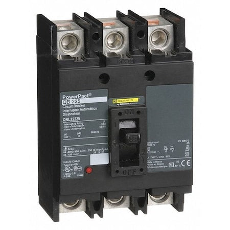 Square D QBL32225 - Molded Case Circuit Breaker, POWERPACT Q Series, 225 A, 3 Pole, 240 V AC, 10k A at 240 V AC