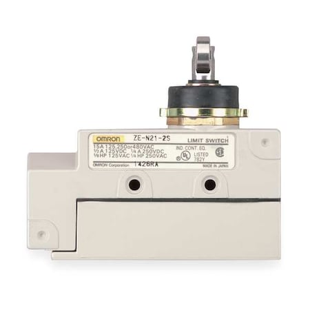 Omron ZE-N21-2S - Limit Switch, Cross Roller, Plunger, SPDT, 15 A at 480 V AC, Actuator Location: Top